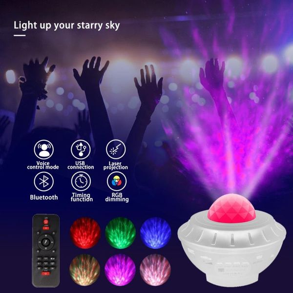 

music starry sky galaxy projector colorful light bluetooth usb remote control music player led night light projection lamp gift