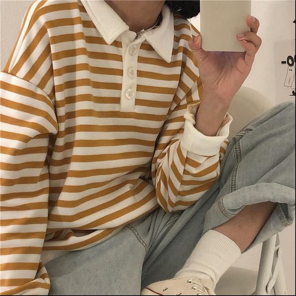 

ins fashion long sleeved vintage punk sweatshirt female autumn new harajuku bf striped loose hood casual female sweatshirt, Black