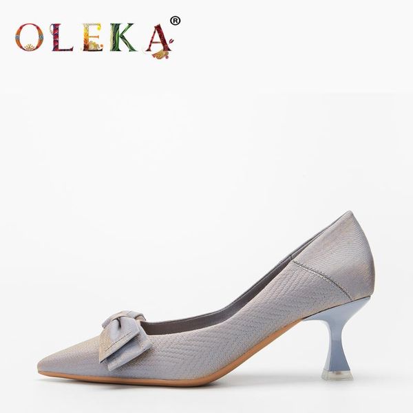 

oleka concise style female heel shoes women basic medium butterfly-knot wedding beautiful spring autumn pointed toe as1109, Black