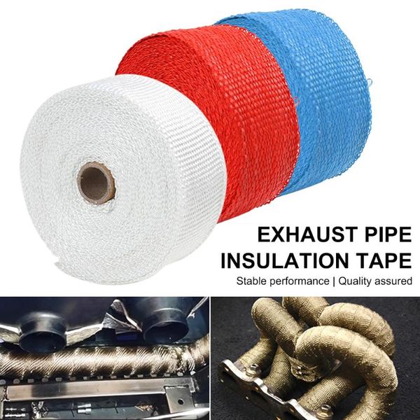 

motorcycle exhaust system 5meters heat wrap manifold header pipe fiber glass thermal insulation tape for motocycle atv with 4 stainless stee