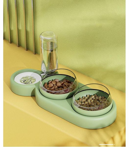 

cat bowls & feeders pet bowl automatic feeder dog food with water fountain double drinking raised stand dish for cats