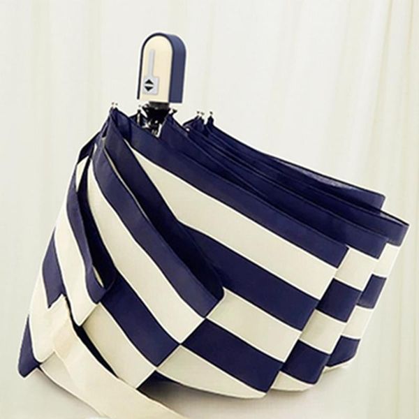 

umbrellas high-end automatic sunny pencil umbrella creative navy striped folding custom advertising