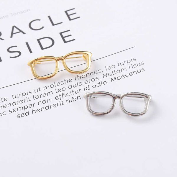 

new high-grade gold glasses modeling alloy brooch men and women couple badge clothing accessories, Gray