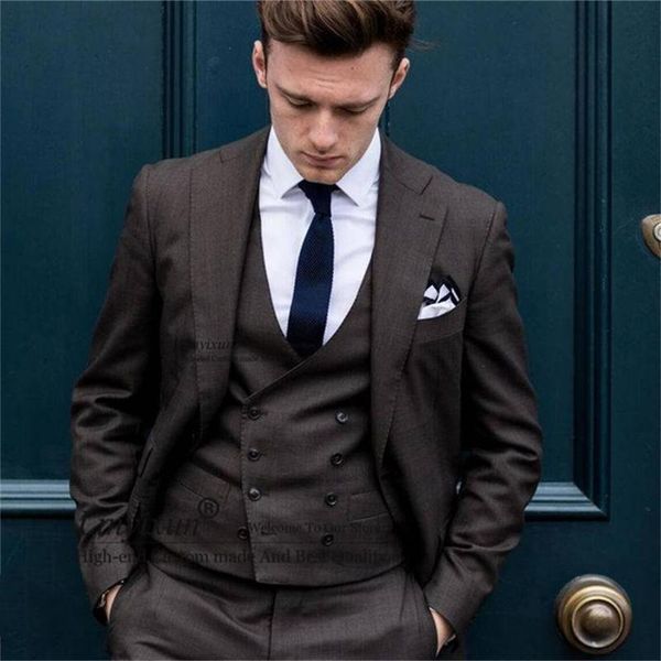 

men's suits & blazers formal dark grey mens notched lapel wedding groom tuxedo 3 pieces jacket pants set business blazer masculino cost, White;black