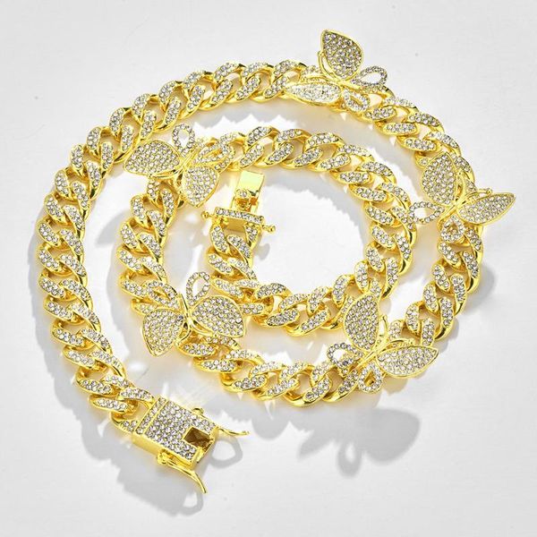 

chains fashion butterfly clavicle chain hip hop trend cuban bracelet, Silver
