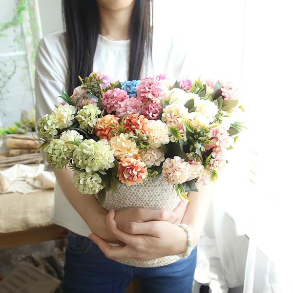 

decorative flowers & wreaths 10 heads wedding flower bride hand small bouquet fake hydrangea silk artificial white party diy deskhome de