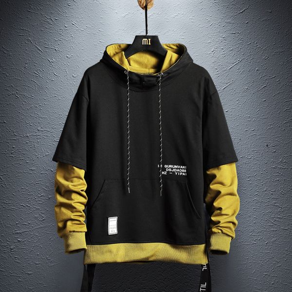 

men's hooded sweatshirt, cotton fashion, leisure, hip hop, Black