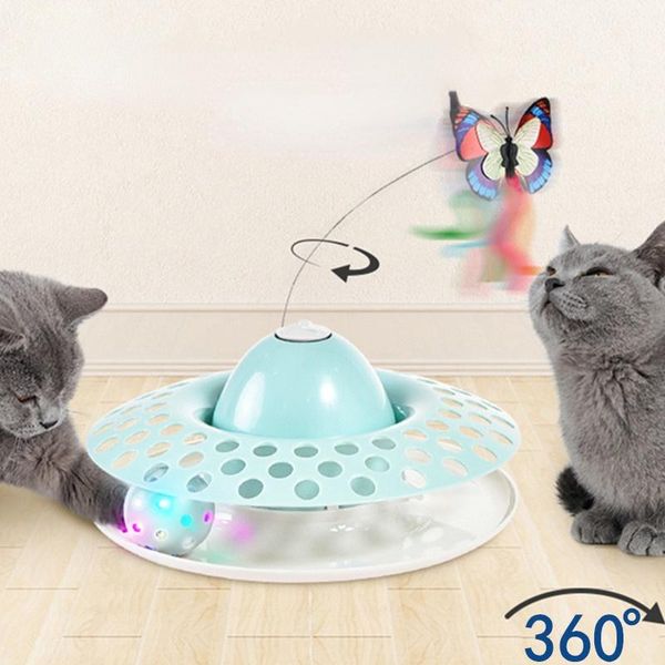 

cat toys automatic electric interactive toy 360 rotating butterfly exercise kitten teaser pet intelligence trainning