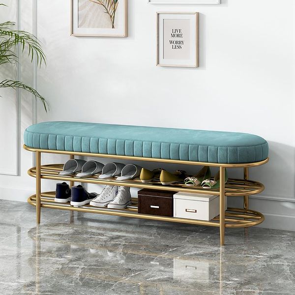 

hooks & rails wrought iron shoe stool for household door cushion cabinet porch rack creative shoes long stool.