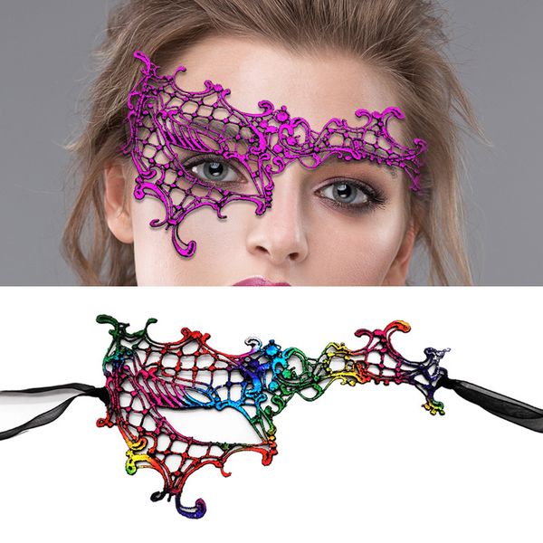 

party mask gilded one eye thickened lace half face masquerade dance halloween