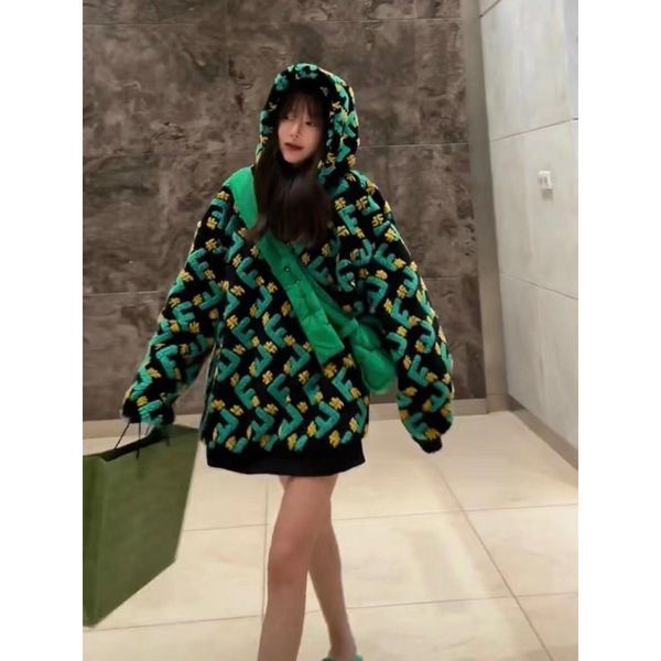 

brand hoodie chaopai series 21 autumn winter new plush three-dimensional letters lazy wind leisure versatile hooded medium length sweater, Black