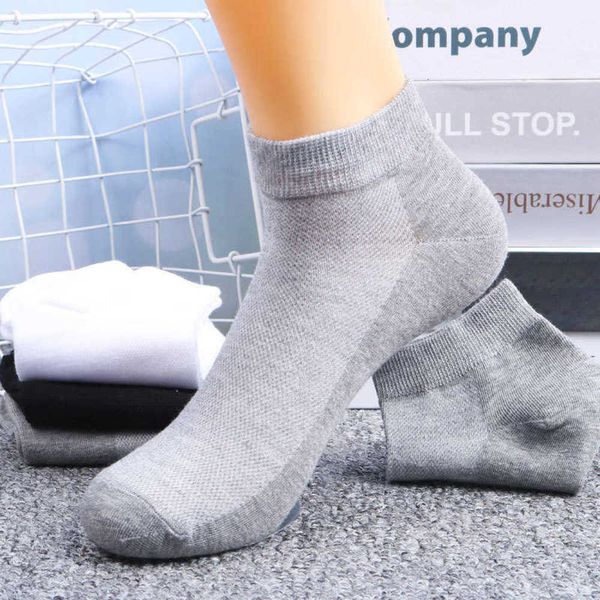 

men's mesh cotton summer thin sweat absorbing breathable men's boat socks solid sports, Black