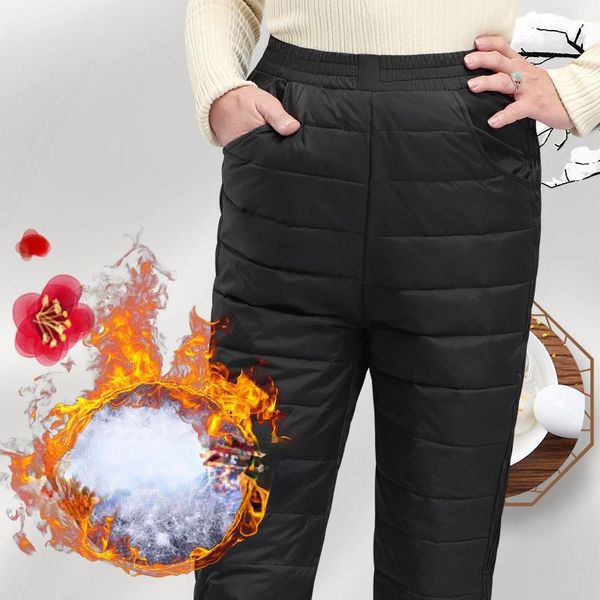 

women's pants & capris woman high waist thick female fashion autumn winter wide leg full ladeis cotton black streetwear trousers a197, Black;white