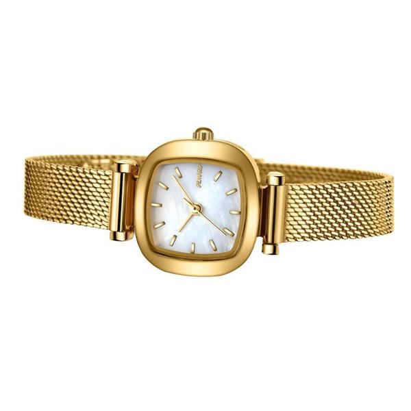 

wristwatches simple fashion ladies watch ultra-thin quartz square steel mesh belt waterproof sn151, Slivery;brown