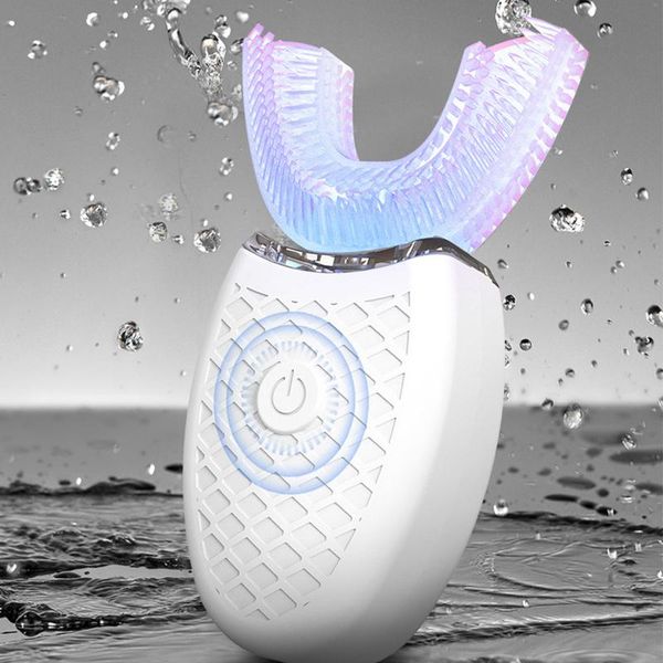 

smart electric toothbrush 360Â° automatic teeth cleaner sonic ultrasonic electronic u type usb charging blue light