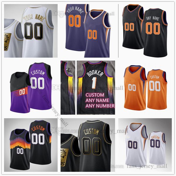 

custom printed 75th city basketball jerseys paul 3 booker 1 ayton crowder saric payne mcgee bridges smith johnson payton shamet kaminsky nad, Black;red