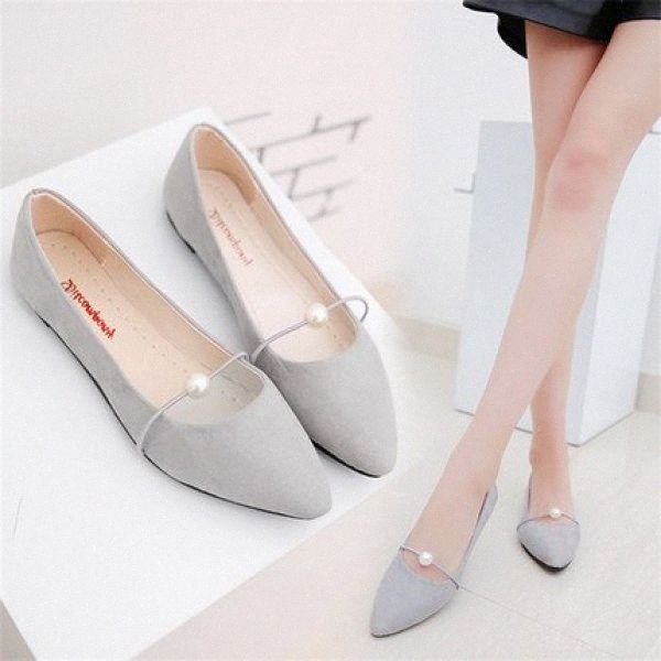

2020 spring and autumn new fashion comfortable womens shoes wild soft bottom large size shallow mouth pointed flat shoes womens sandal j05k#, Black