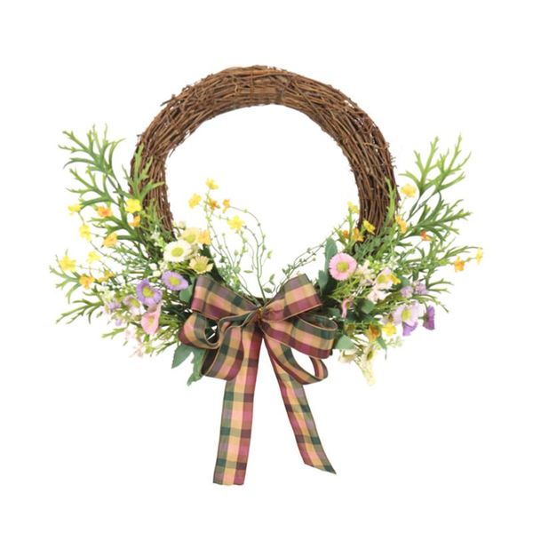

1pc simulated leaf garland spring home door wreath festival hanging decor
