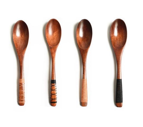 

20*4cm natural freshness wooden spoon japanese-style export tableware phoebe nees long-handled wrapped line spoon wholesale
