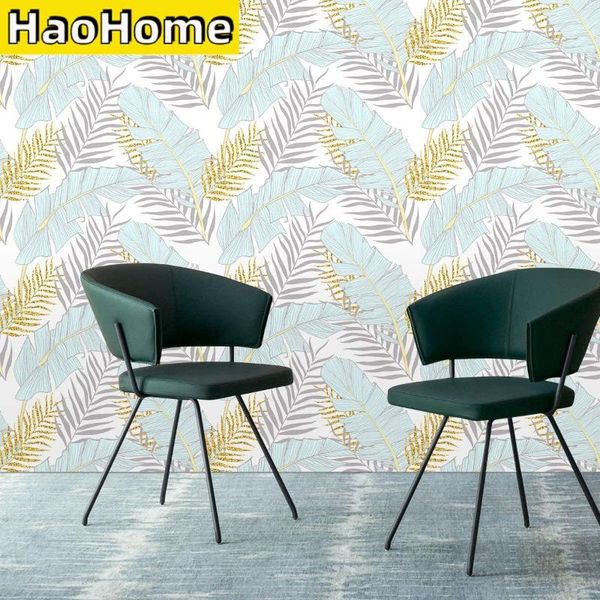 

haohome modern floral leaves peel and stick wallpaper self-adhesive removable wall decor for bedroom walls doors stairs cabinets