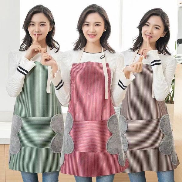 

hand adjustable lace up sleevels home large pocket wipe towel waterproof apron