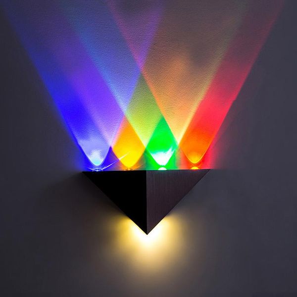 

bedroom decoration wall light 5w cross-border led triangular corridor lamp rgb ktv background led wall lamps for living room