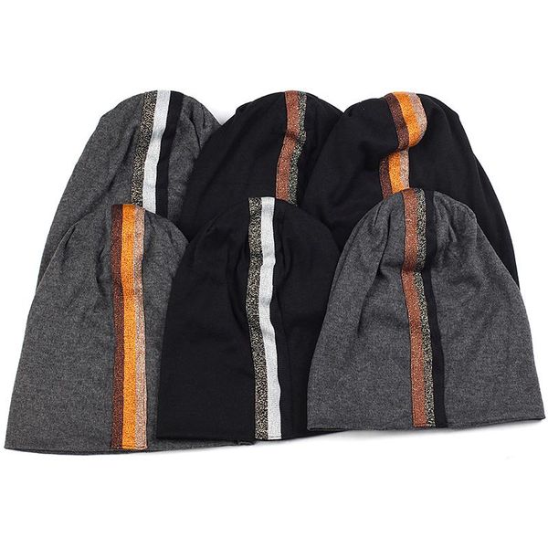 

beanies charm wood fashion woman man cotton skullies caps with stripe accessories for adults soft warm hat