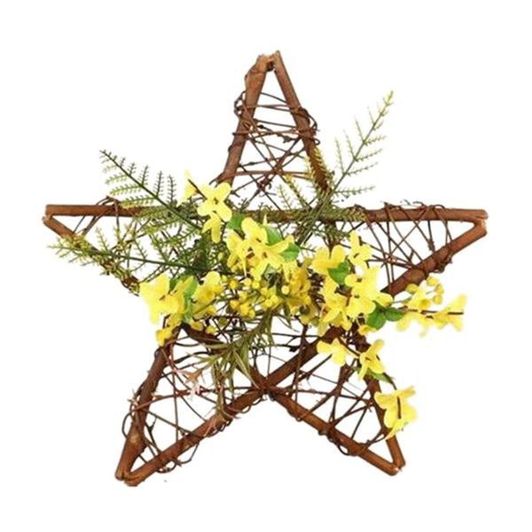 

artificial jasminum wreath five-pointed star wreath for hanging front door wall window wedding farmhouse home decor