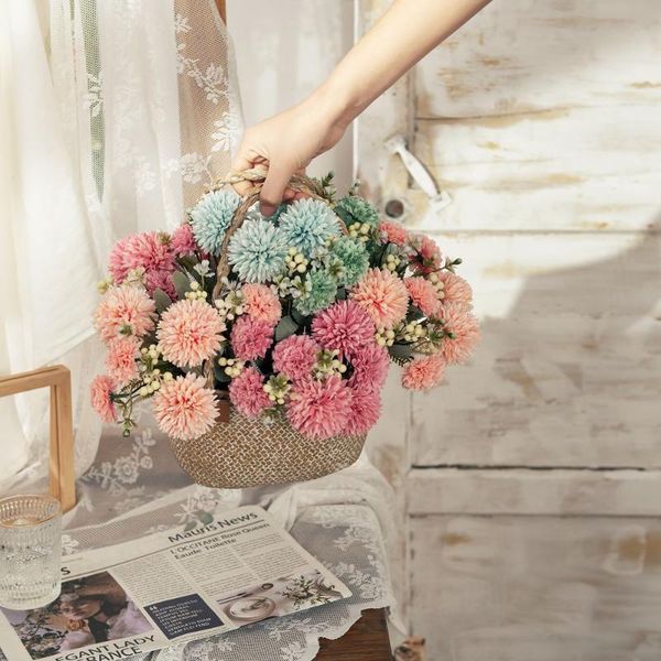 

decorative flowers & wreaths 1 bunch of green plants ins dandelion artificial flower factory fake wholesale wedding decoration crafts