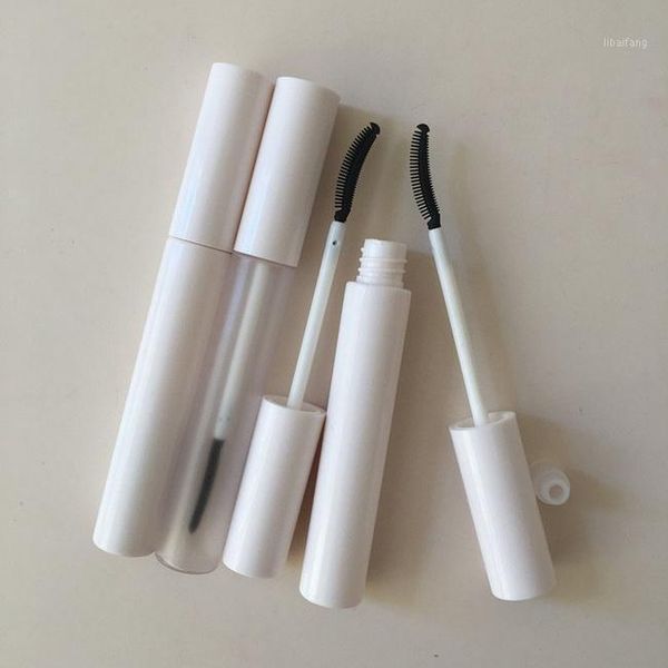 

storage bottles & jars 100pcs empty 12ml mascara tube eyelash cream vial white clear liquid bottle with plug silicone brush head cosmetic ma