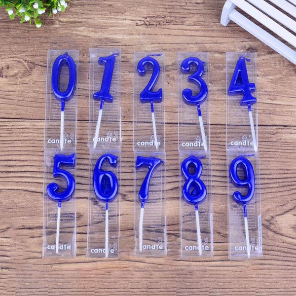 

other festive & party supplies 1pc navy blue number 0-9 birthday candles cake ers wedding digital smokeless dessert decor decoration