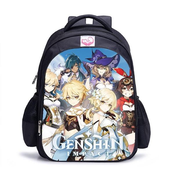 

backpack 16 inch game genshin impact kids boys girls school shoulder bags daily teenager student college mochila