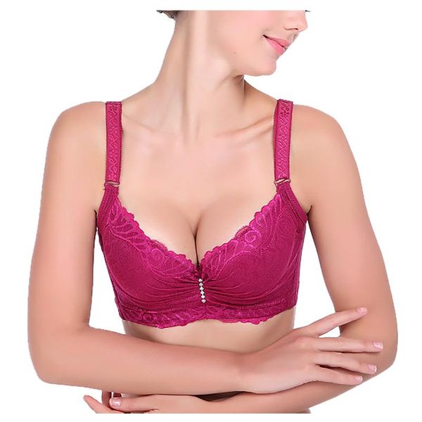 

women's bra with steel ring bamboo charcoal thin bra breast milk underwear four-breasted adjustable sexy, White;black