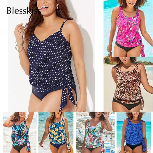 

3xl plus size tankini swimsuits women 2021 floral print large dress swimwear 2 pieces swimming suit for ladies bathing suit sets