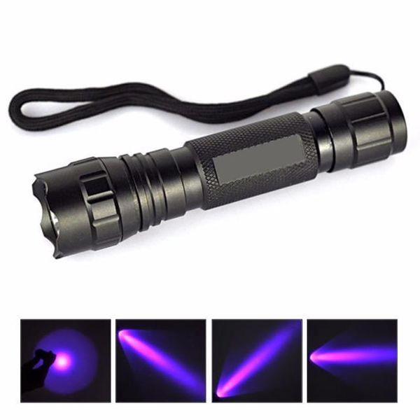

flashlights torches uv wf-501b led 365nm ultra violet blacklight torch flash light zoomable portable#