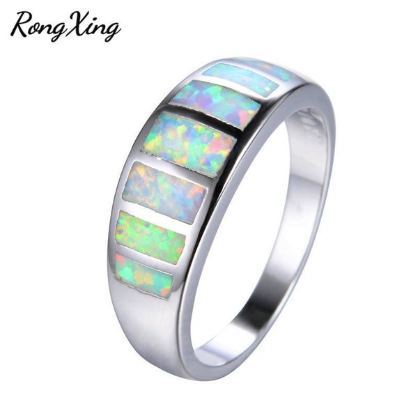 

wedding rings mysterious rainbow fire opal for women men band vintage fashion white gold filled engagement ring anel rp0116, Slivery;golden