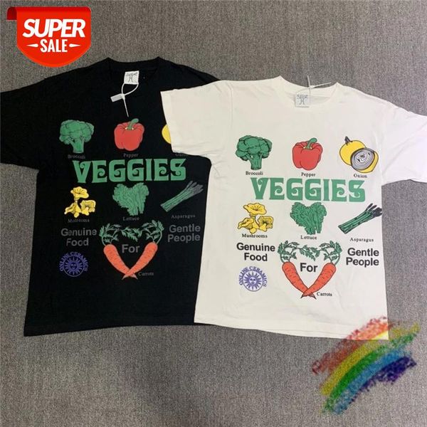 

foam printing vintage vegetables t-shirts men women 1:1 t shirts tee #no2j, White;black