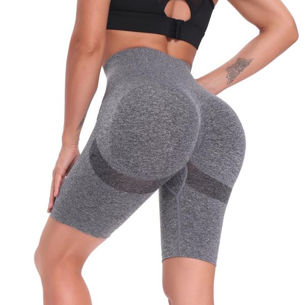 

yoga outfit sports fitness pants women's peach hip slim moisture wicking nylon seamless five points shorts women