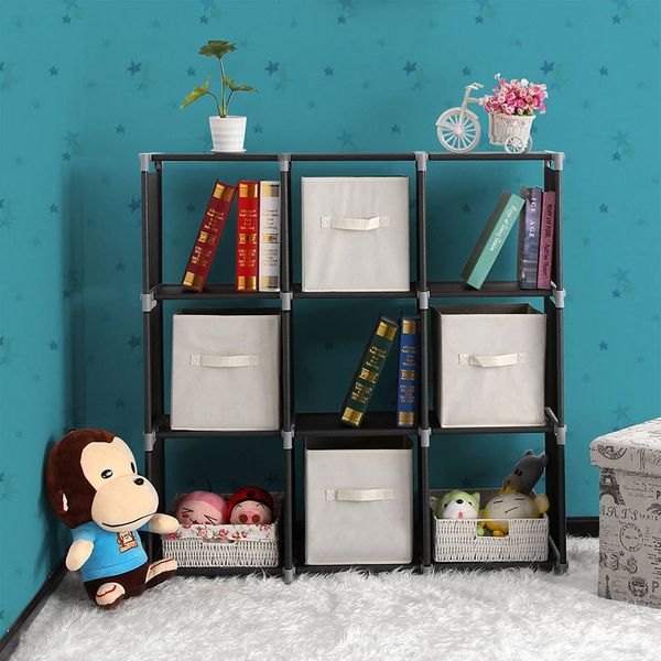 

9 cubes grids diy storage closet cloth organizer shelf bookcase storage modular household clothes storage and finishing rack