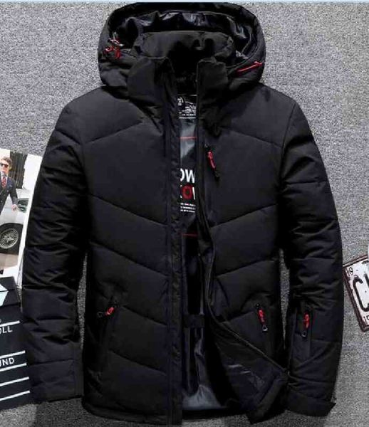 

new the men clothing down hooded winter keep warm down coats mens fac outdoor thicken ets outwear goose parkas, Black