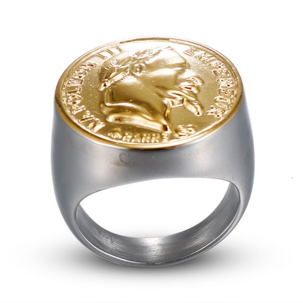 

fashion napolen head punk gold men's stainls steel ring hz233, Silver