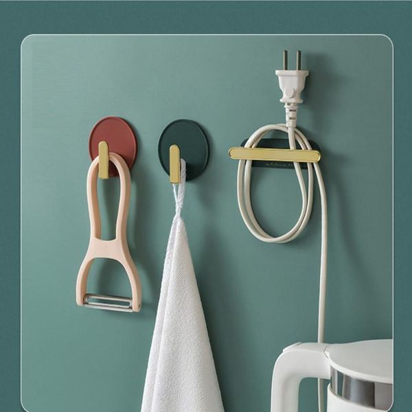 

hooks & rails 4pcs bathroom towel plastic door hangers self adhesive wall hat racks keys hanger organizer home decor holder