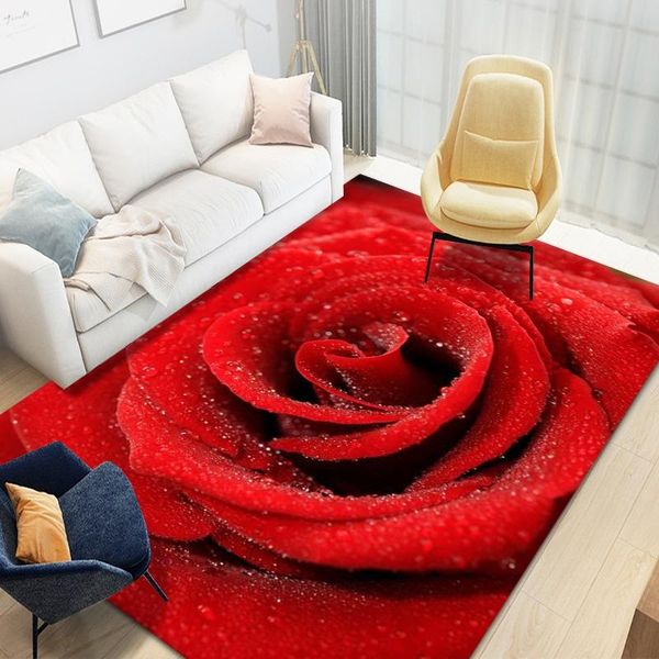 

carpets 3d floral pattern printed carpet for living room bedroom decor play area rugs beside sofa tea table non-slip door mat decoration
