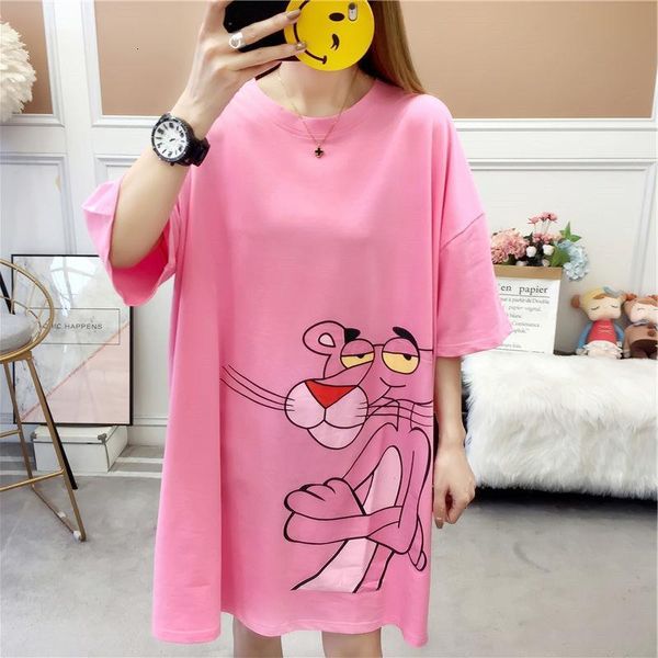 

loose women nightgown sweet cartoon sleepwear sleep shirt lingerie cotton night gown plus size 3xl 4xl robe home dress, Black;red