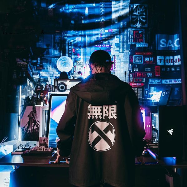 

april at dark cortex carrying streetwear tactical function pullover harajuku multi-pocket jacket hoodie py2u, Black