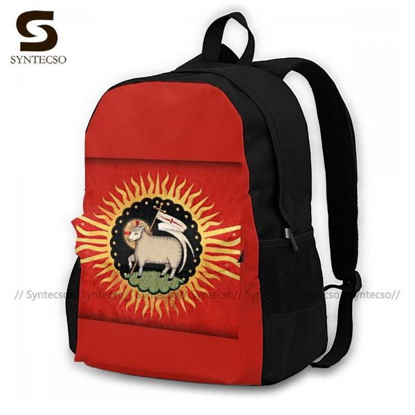 

backpack lamb of god backpacks cool polyester outdoor male large bags