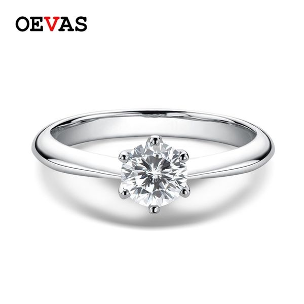 

oevas sparkling real 0.5 carat wedding rings for women 100% 925 sterling silver engagement fine jewelry 211217, Slivery;golden