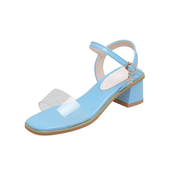 

zapatos de mujer 2021 women sandals pvc jelly transparent clear high heels peep toe summer pumps shoes big size 32-43 a510, Black