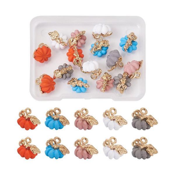 

charms 20pcs/box 3d pumpkin halloween spray painted zinc alloy pendant for bracelet earrings diy fashion jewelry accessories, Bronze;silver