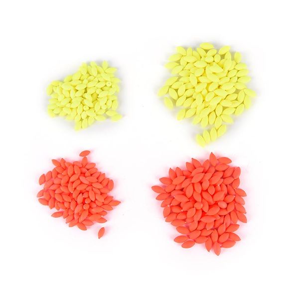 

fishing accessories 100pcs oval mini float bobber rig making floating beans red/yellow striking beads with hole no ser